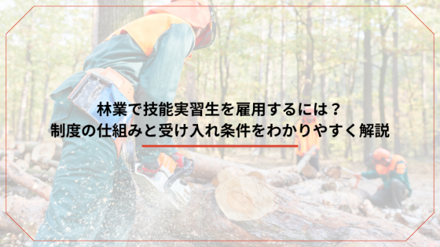 林業で技能実習生を雇用するには？制度の仕組みと受け入れ条件をわかりやすく解説のアイキャッチ画像です